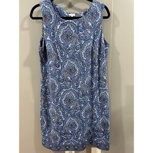 Medium Talbots Paisley Sleeveless Shift Plus Dress